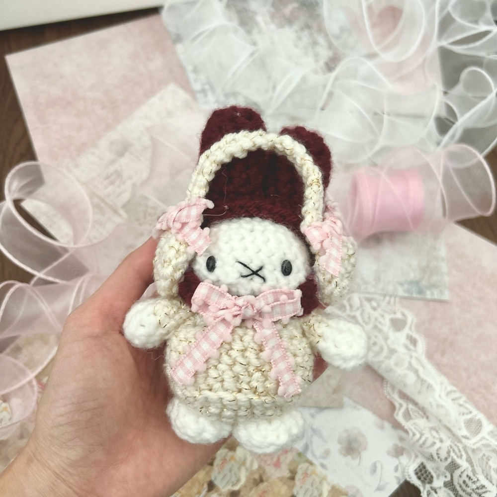 “Sold” Handmade crochet Miffy Bunny Plush Toy - Keychain/ bag charm